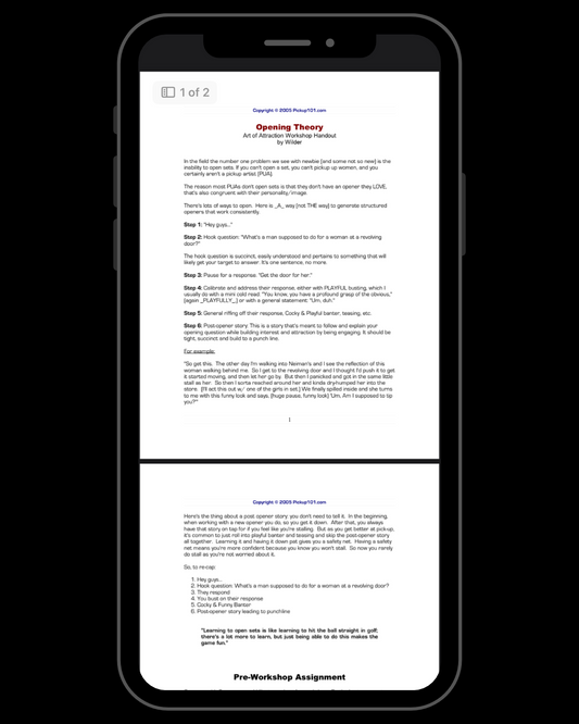 Opening Theory: Art of Workshop Handout