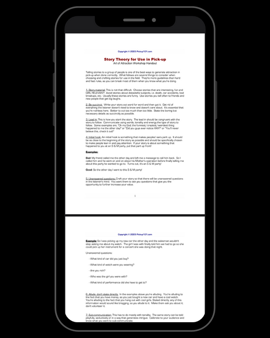 Story Theory for Use in Pick-Up
