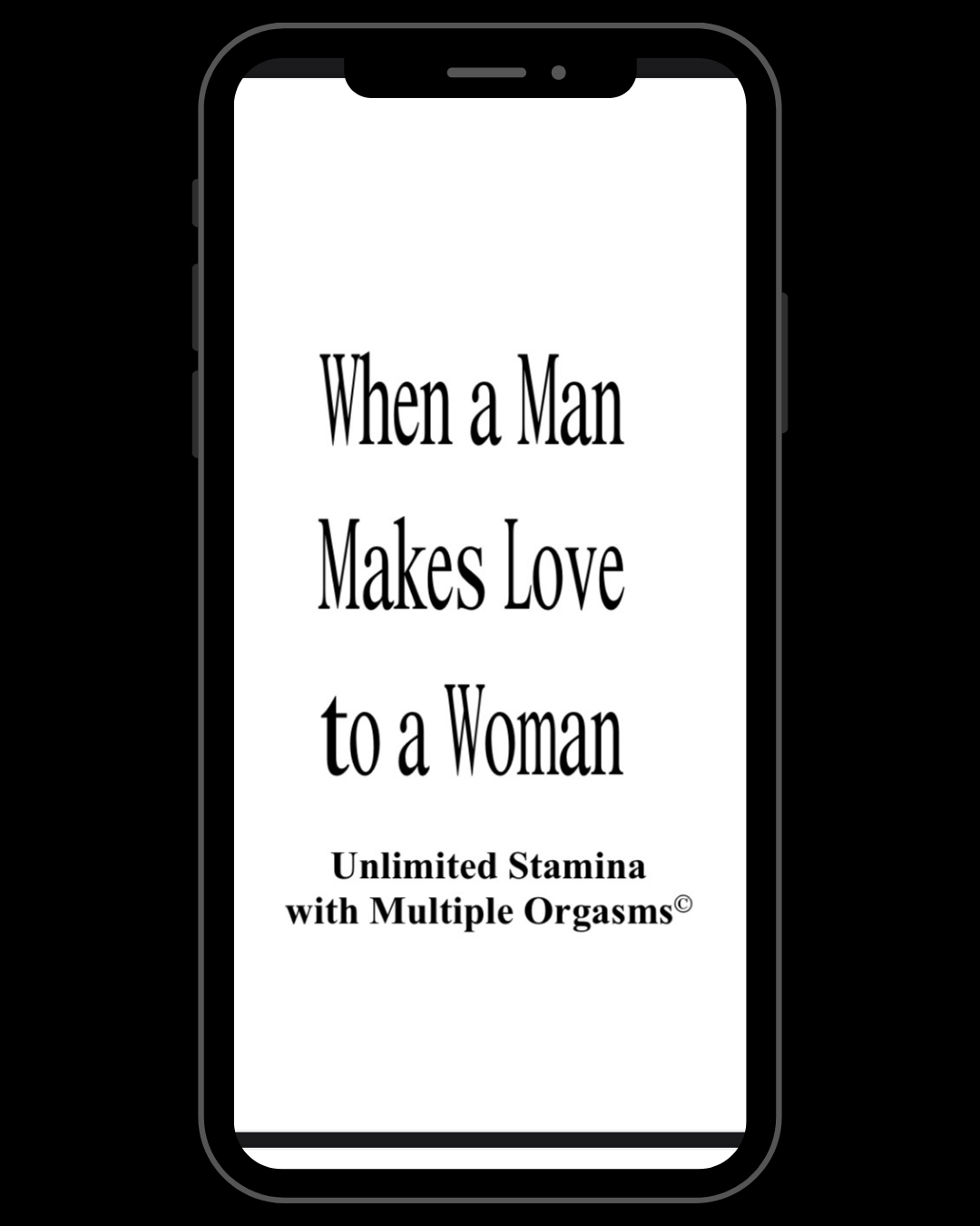 When a Man Makes Love to a Woman